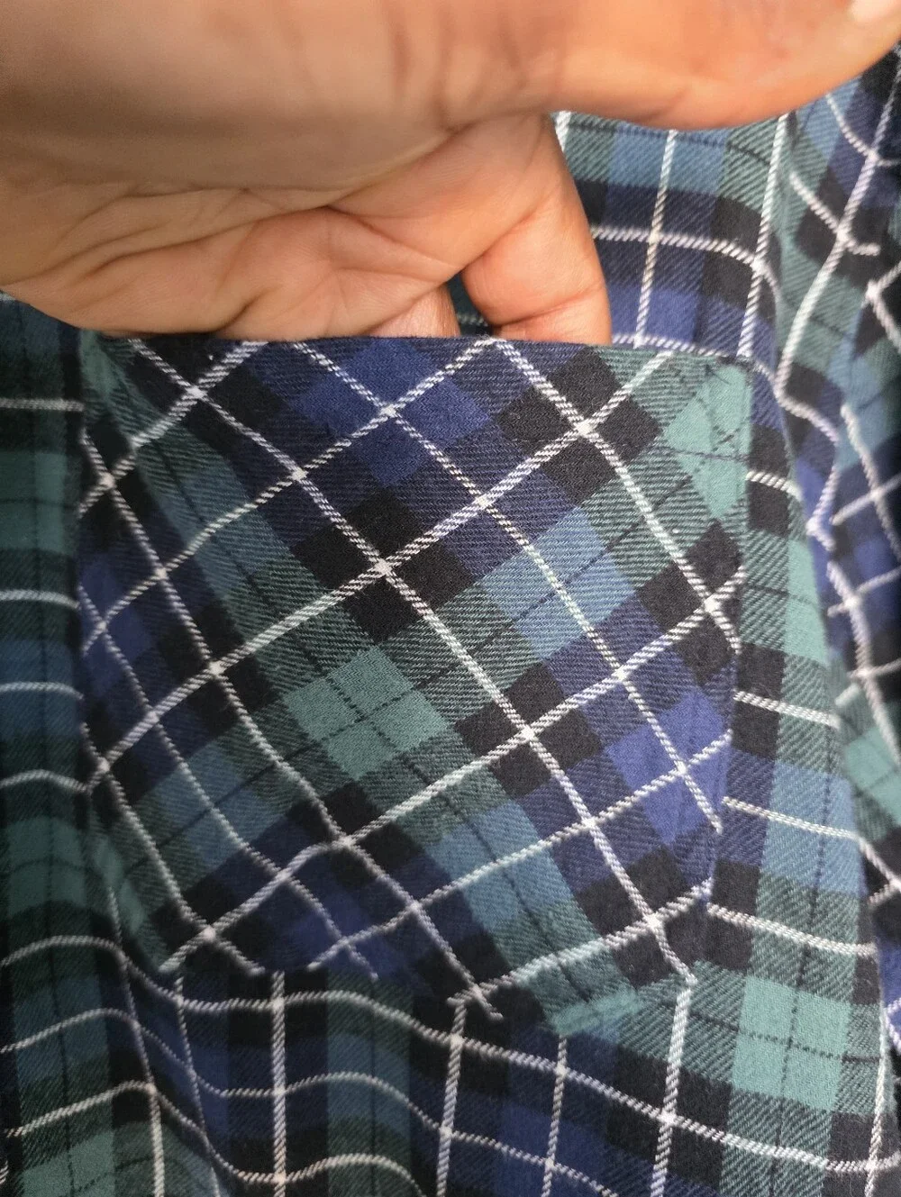 Gap XXL Blue Green Plaid Flannel Button Front Shirt Oversized Pocket Top Women